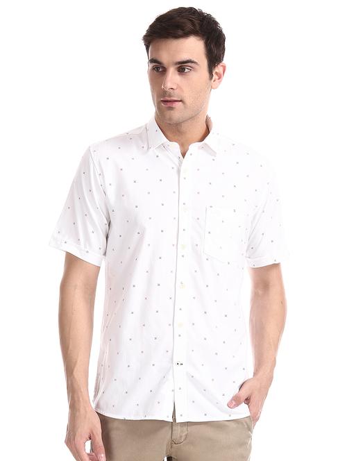 white printed casual shirt - 17616948 - Standard Image - 1