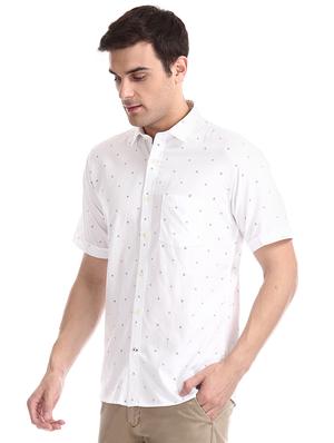 white printed casual shirt - 17616948 - Standard Image - 2