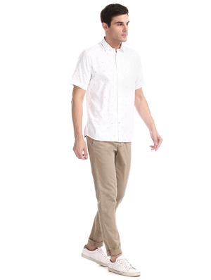 white printed casual shirt - 17616948 - Standard Image - 4