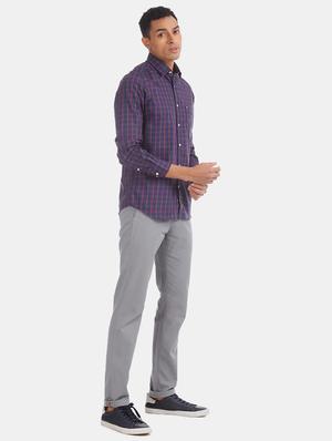 purple checkered casual shirt - 17616967 - Standard Image - 4