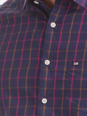 purple checkered casual shirt - 17616967 - Standard Image - 5