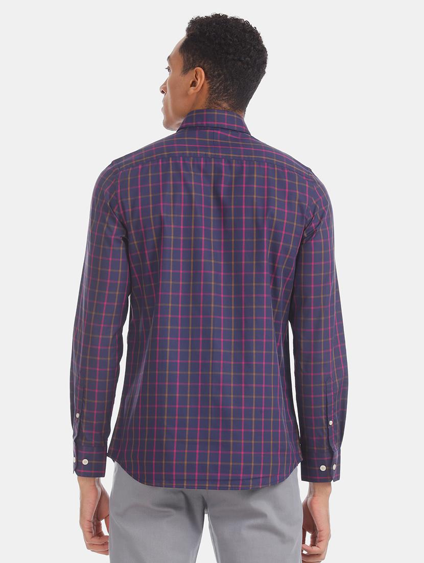 purple checkered casual shirt - 17616967 - Zoom Image - 3