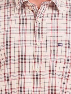 beige checkered casual shirt - 17616971 - Standard Image - 5
