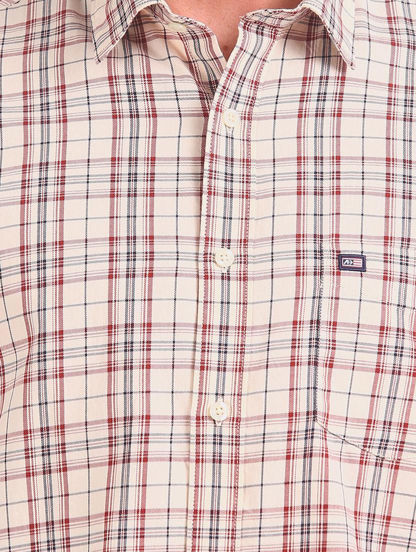 beige checkered casual shirt - 17616971 - Zoom Image - 5