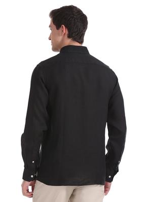 black solid casual shirt - 17616977 - Standard Image - 3