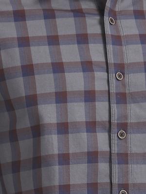 grey checkered casual shirt - 17616980 - Standard Image - 5