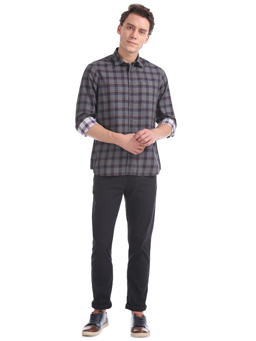 grey checkered casual shirt - 17616980 - Zoom Image - 4