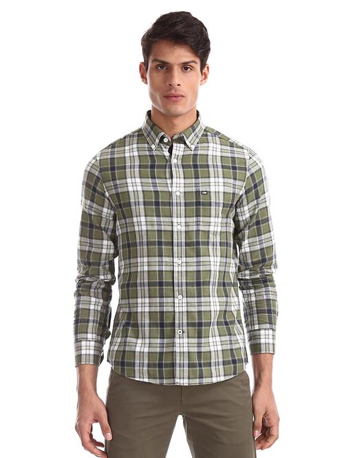 green checkered casual shirt - 17616981 - Standard Image - 1