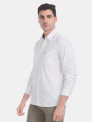 white printed casual shirt - 17616985 - Standard Image - 2