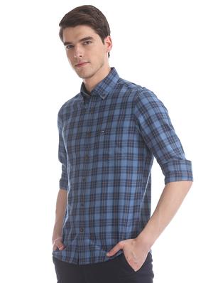 blue checkered casual shirt - 17616986 - Standard Image - 2