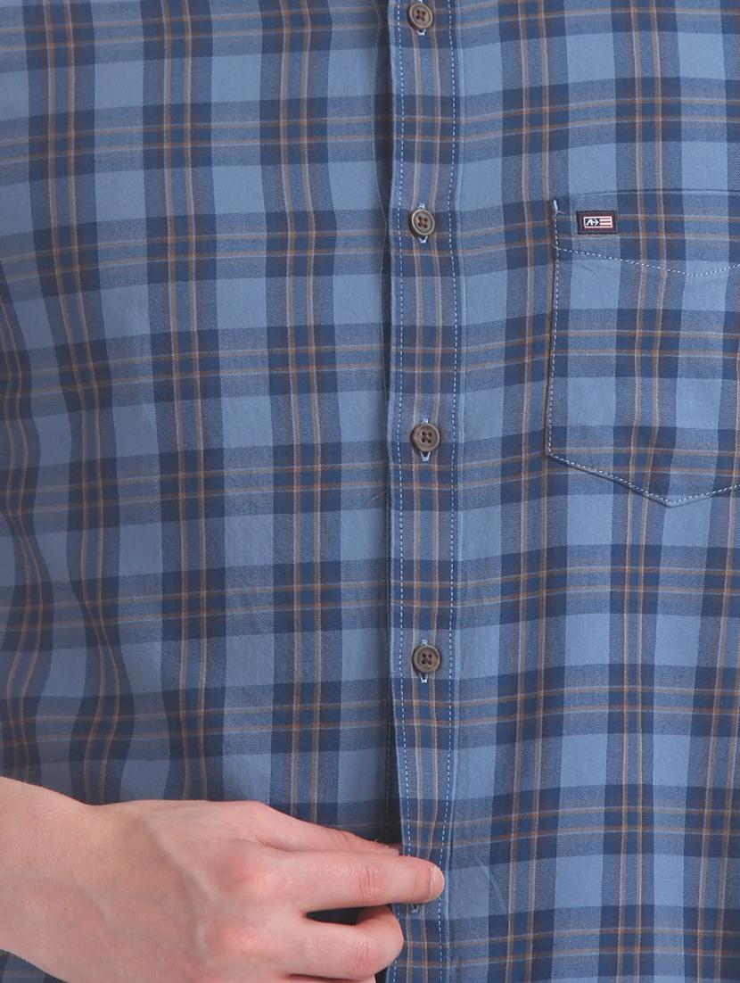blue checkered casual shirt - 17616986 - Zoom Image - 5