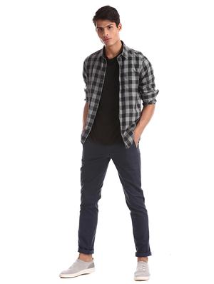 grey checkered casual shirt - 17616994 - Standard Image - 4