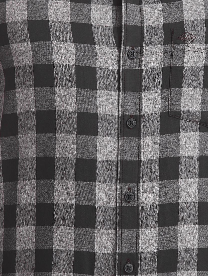 grey checkered casual shirt - 17616994 - Zoom Image - 5
