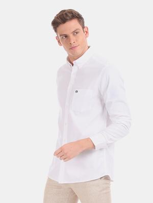 white solid casual shirt - 17617008 - Standard Image - 2