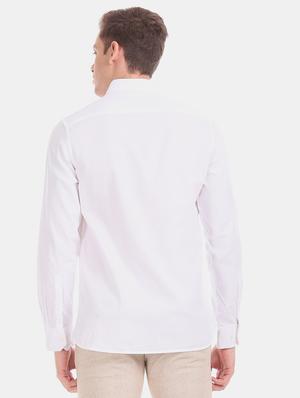 white solid casual shirt - 17617008 - Standard Image - 3