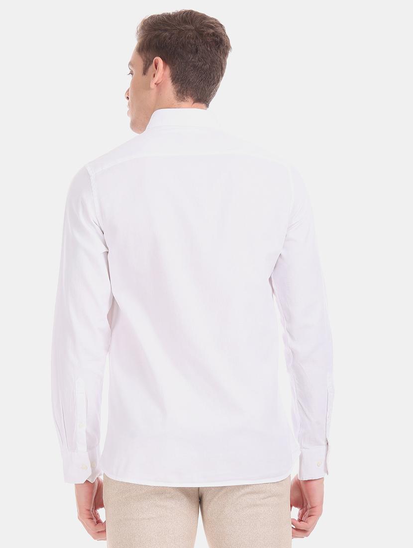 white solid casual shirt - 17617008 - Zoom Image - 3