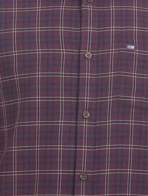 maroon checkered casual shirt - 17617013 - Standard Image - 6