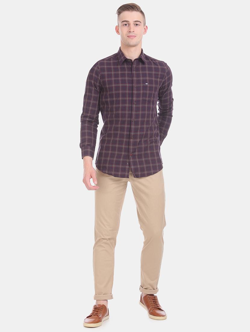 maroon checkered casual shirt - 17617013 - Zoom Image - 5