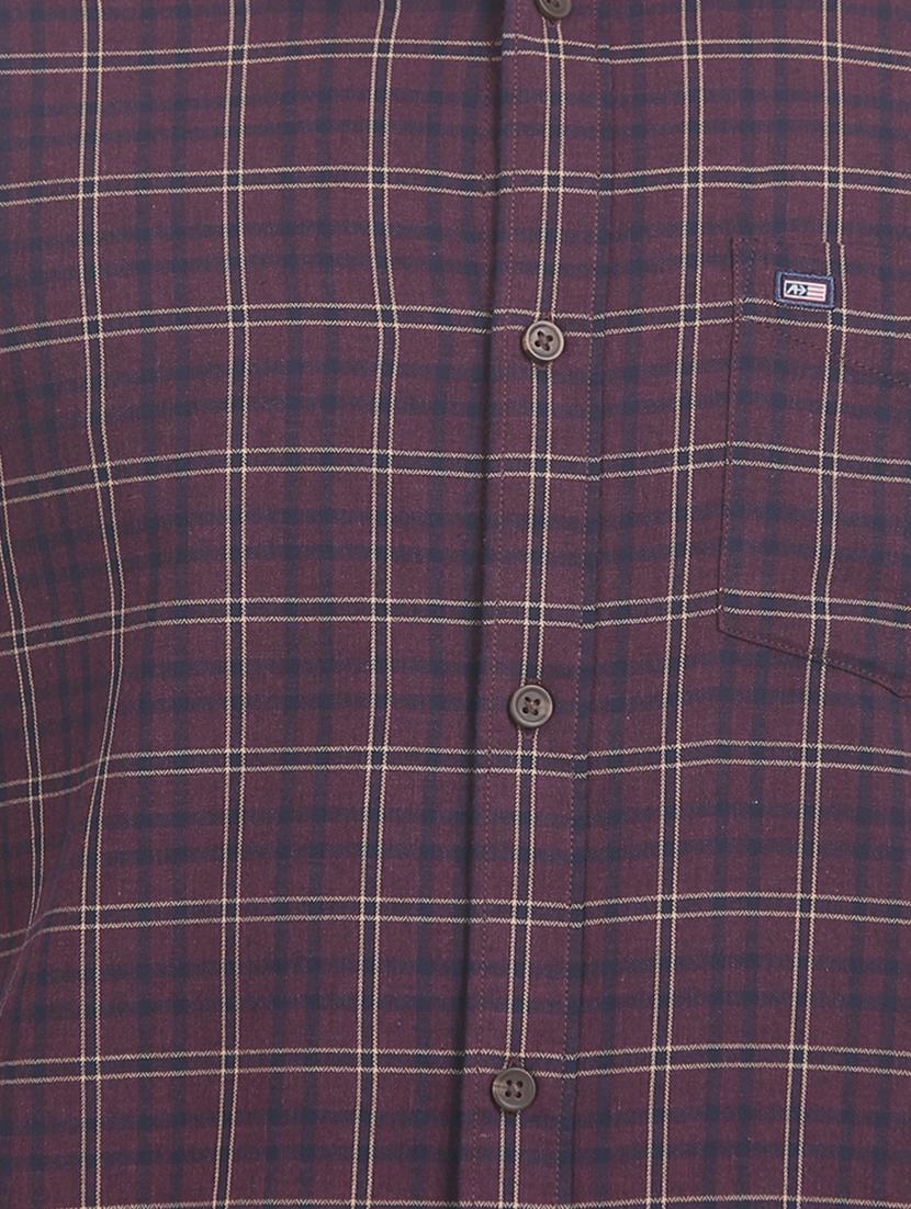 maroon checkered casual shirt - 17617013 - Zoom Image - 6