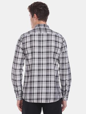 grey checkered casual shirt - 17617015 - Standard Image - 3