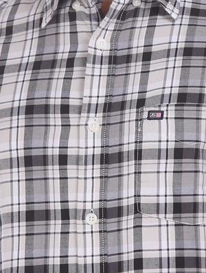 grey checkered casual shirt - 17617015 - Standard Image - 5