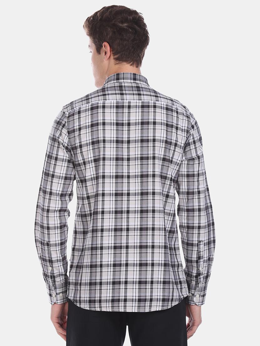 grey checkered casual shirt - 17617015 - Zoom Image - 3
