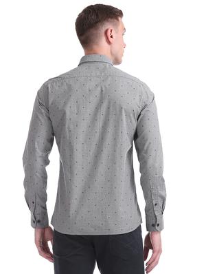 grey printed casual shirt - 17617021 - Standard Image - 3