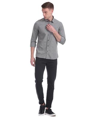 grey printed casual shirt - 17617021 - Standard Image - 4