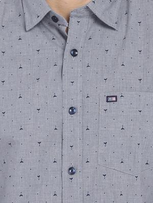 grey printed casual shirt - 17617021 - Standard Image - 5