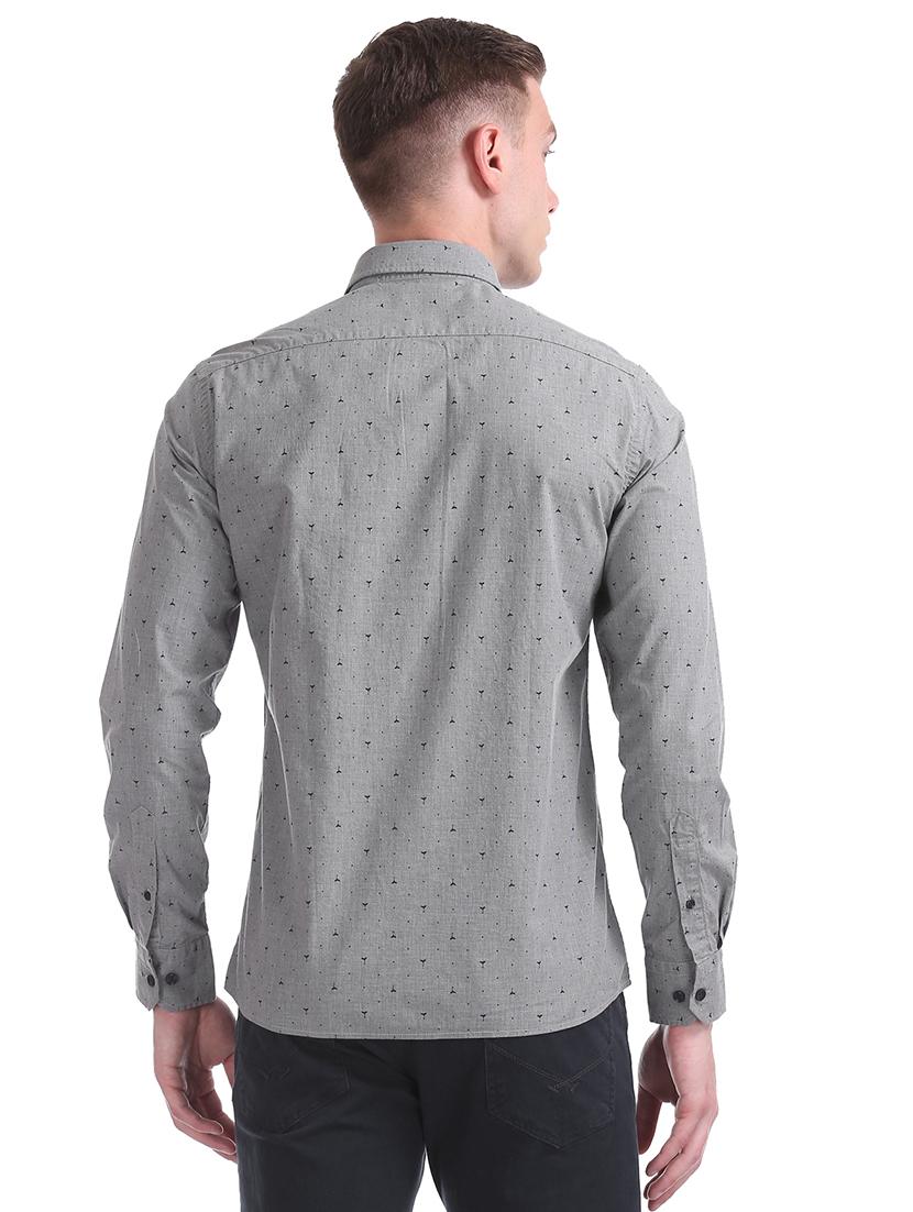 grey printed casual shirt - 17617021 - Zoom Image - 3