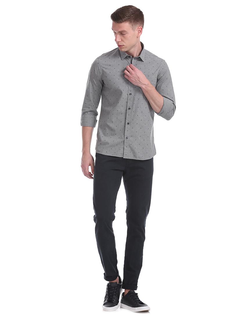 grey printed casual shirt - 17617021 - Zoom Image - 4