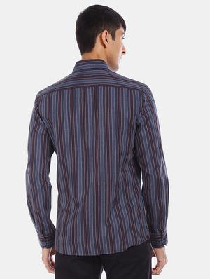 blue striped casual shirt - 17617022 - Standard Image - 3