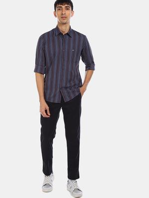 blue striped casual shirt - 17617022 - Standard Image - 4