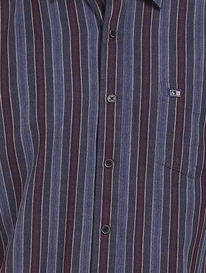 blue striped casual shirt - 17617022 - Standard Image - 5