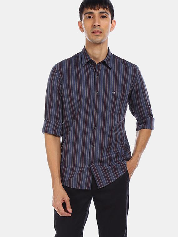 blue striped casual shirt - 17617022 - Zoom Image - 1