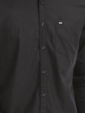 black solid casual shirt - 17617023 - Standard Image - 5