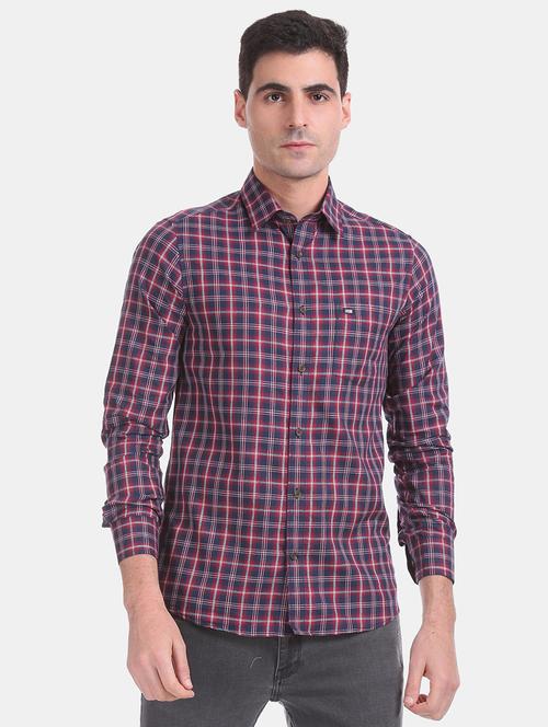 blue checkered casual shirt - 17617034 - Standard Image - 1