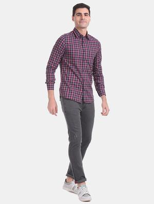 blue checkered casual shirt - 17617034 - Standard Image - 4