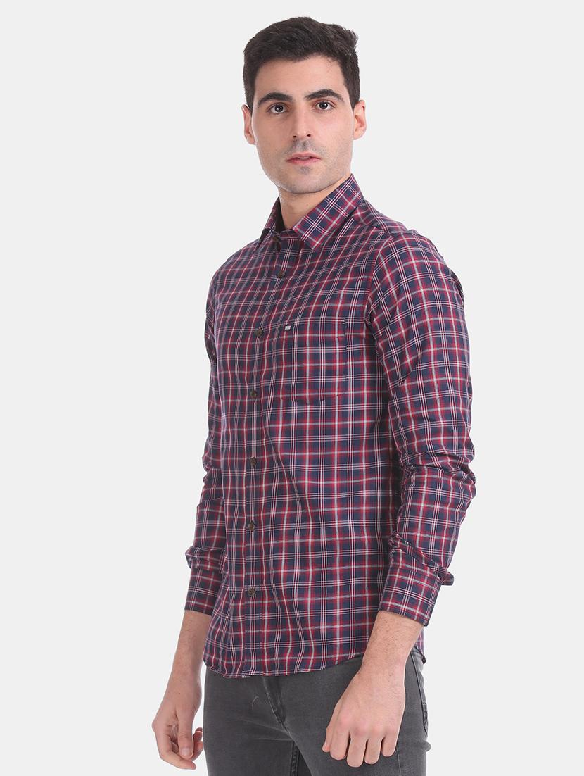 blue checkered casual shirt - 17617034 - Zoom Image - 2