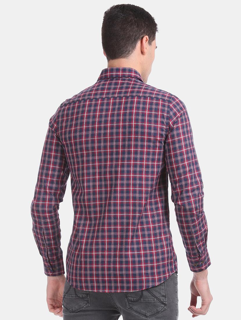 blue checkered casual shirt - 17617034 - Zoom Image - 3