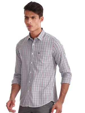 grey checkered casual shirt - 17617037 - Standard Image - 2