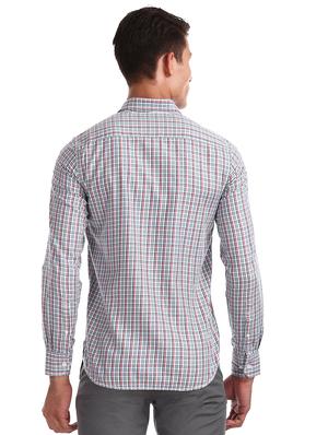 grey checkered casual shirt - 17617037 - Standard Image - 3