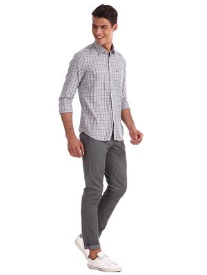 grey checkered casual shirt - 17617037 - Standard Image - 4