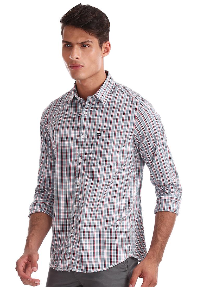 grey checkered casual shirt - 17617037 - Zoom Image - 2
