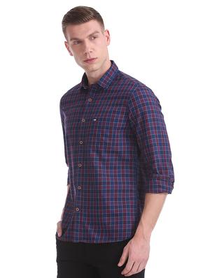 blue checkered casual shirt - 17617041 - Standard Image - 2