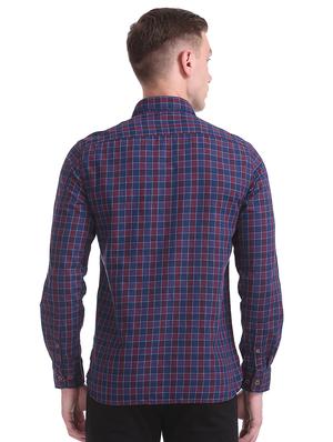blue checkered casual shirt - 17617041 - Standard Image - 3