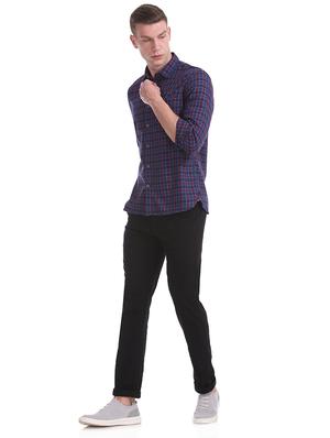 blue checkered casual shirt - 17617041 - Standard Image - 4