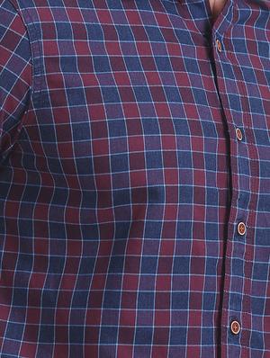 blue checkered casual shirt - 17617041 - Standard Image - 5