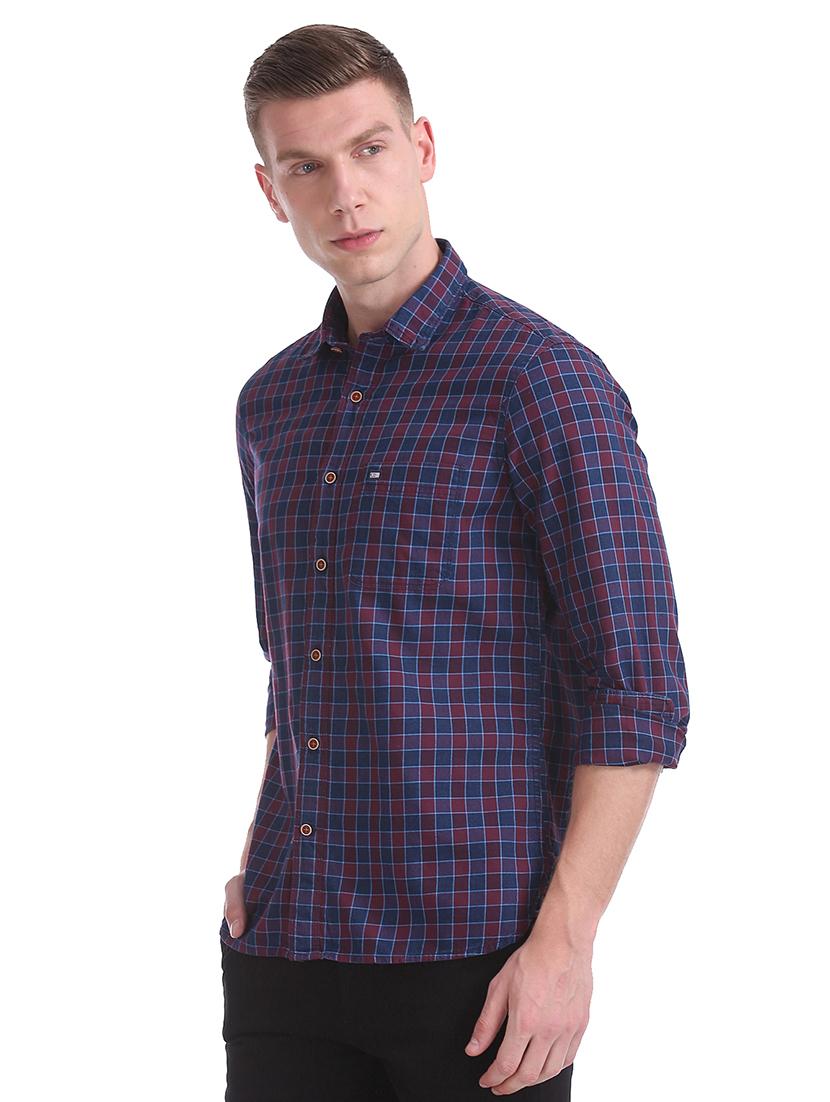 blue checkered casual shirt - 17617041 - Zoom Image - 2