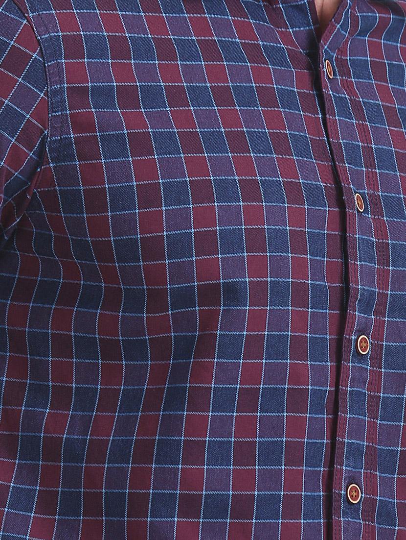 blue checkered casual shirt - 17617041 - Zoom Image - 5